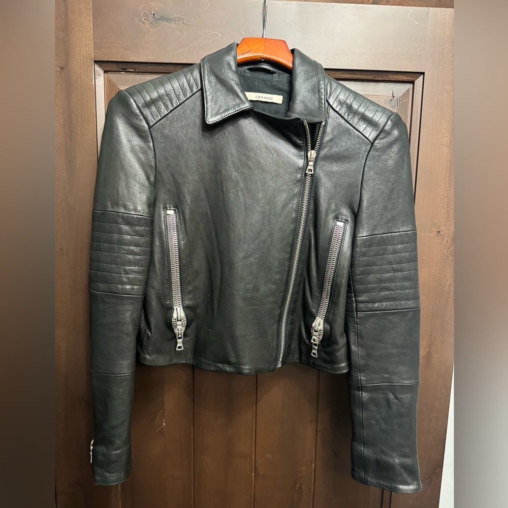 J Brand Black Quilted Leather Jacket